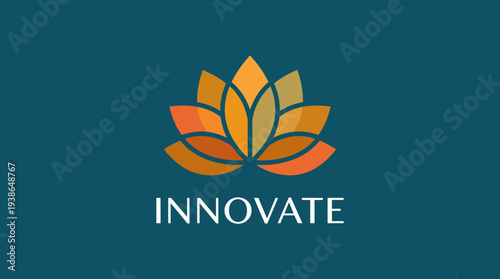 This artistic image portrays an abstract lotus flower, embodying innovation and creativity through its colorful layers, symbolizing emergence and growth in various fields.