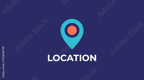 A vibrant logo design featuring a location pin symbol, representing guidance and navigation, perfect for mapping and travel-related services.