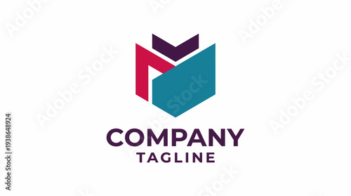 This logo features vibrant geometric shapes, showcasing a modern design ideal for a tech or creative company, emphasizing innovation and visual appeal in branding.