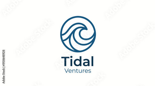 A sleek tidal wave logo showcasing a modern look, perfect for venture capital firms or innovative businesses looking to convey growth and momentum.