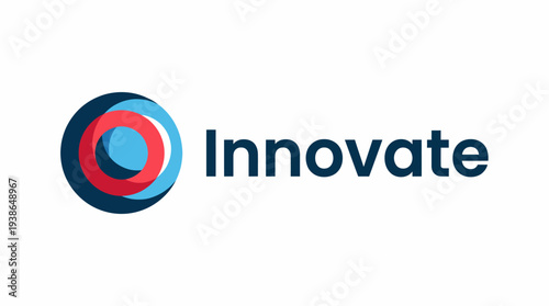 This logo features a dual circular design in bright colors, representing innovation and modern thinking. It's suitable for tech and creative industries looking for a fresh identity.