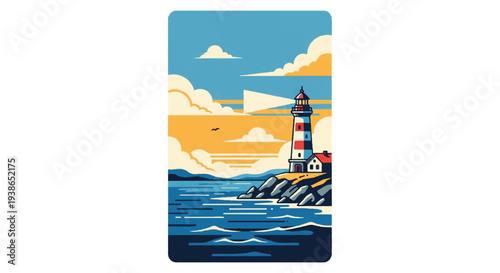 Desert landscape illustration with cacti and sunrise