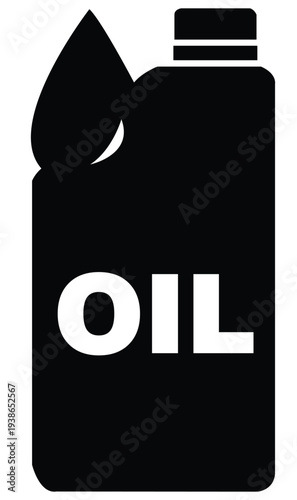 Sleek graphic icon oil wti container with a dripping fluid drop for lubrication needs