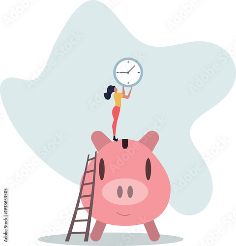 Time is money, people pay money to buy time that most important for success in financial goals concept.person's life situation and his activities.