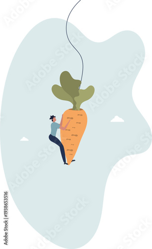 Motivation and incentive to motivate employee, reward or trick to influence people or manipulation concept.person's life situation and his activities.