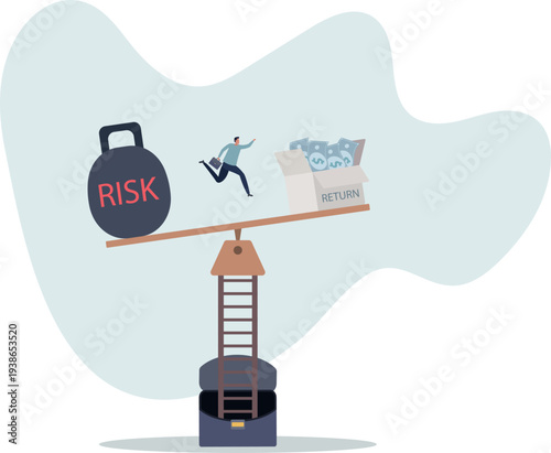 Investment high risk high expected return, investor risk appetite in securities and investment asset to get high reward concept.person's life situation and his activities.