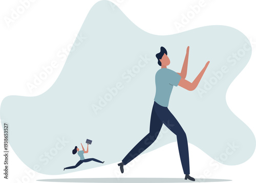 Big business leader, competitive advantage to lead and increase market share from business rivalry concept.person's life situation and his activities.