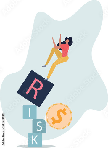 Investment risk, volatility and fluctuation in stock market that price will drop, stability and uncertainty concept.person's life situation and his activities.
