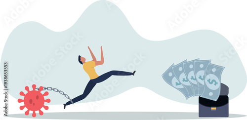 Business help, government economic stimulus package in COVID-19 Coronavirus financial crisis concept.person's life situation and his activities.