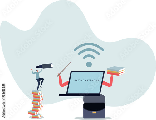 Online e-learning, teaching via internet course or study online at home in Coronavirus COVID-19 outbreak concept.person's life situation and his activities.