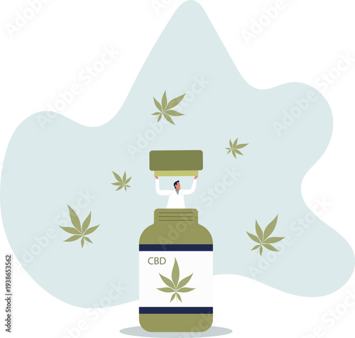 Medical cannabis, legal extract marijuana oil for medical use to cure disease concept.person's life situation and his activities.