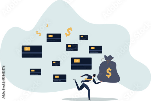 Credit card online hacking, online hacking or financial robbery concept.person's life situation and his activities.