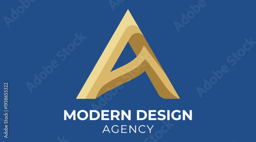 This elegant logo showcases a sleek, golden 'A' shape intertwined, highlighting modern design features that convey professionalism and premium quality.