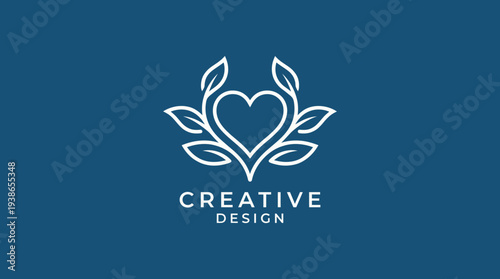 This logo beautifully combines heart and leaf elements, symbolizing love, care, and creativity, making it ideal for brands focused on design and well-being.