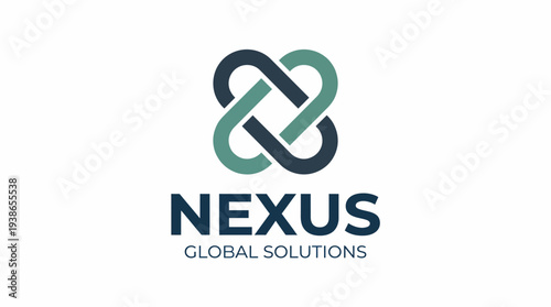 This logo symbolizes connection and global solutions with its modern design. The intertwined elements depict collaboration and innovation in a dynamic market.