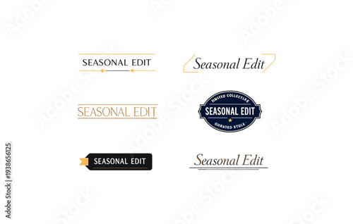 Five variations of seasonal edit logo designs for branding