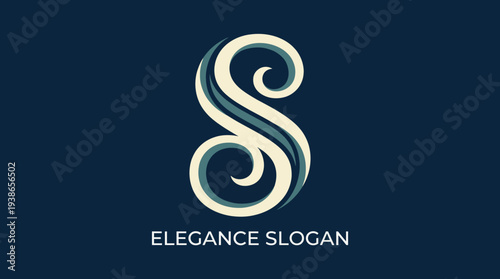 This elegantly styled logo showcases the letter 'S' with intricate curves that highlight sophistication, perfect for luxury brands or businesses focusing on refined aesthetics.