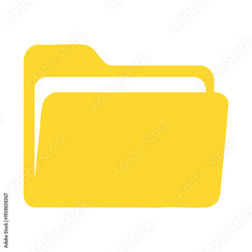 Yellow folder icon for computer file management and digital document storage symbol