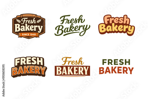 Fresh bakery logos collection: vintage and modern designs