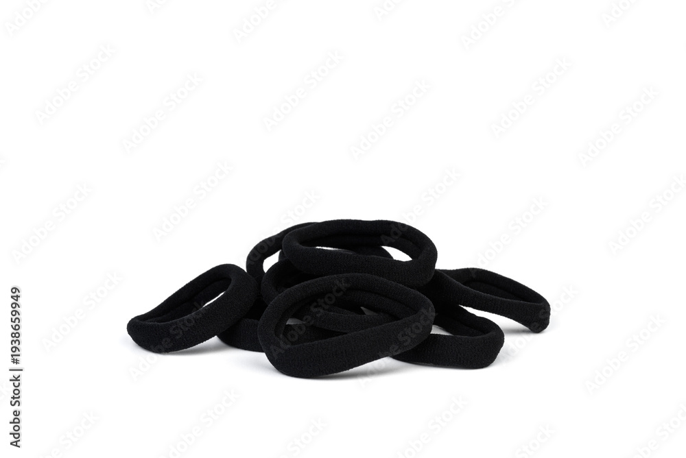 Naklejka premium Black elastic band for hair isolated on white background.