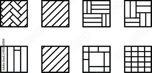 Modern minimalist window and door icon set flat design vector illustration scalable graphic