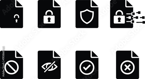 Modern security and decision icons set flat design vector illustration scalable graphic art
