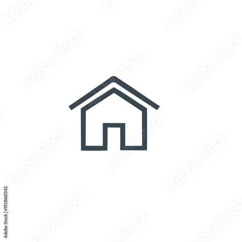 A 3d vector illustration of a real estate house icon and business logo symbol with a red roof and window isolated on white for residential construction and web design