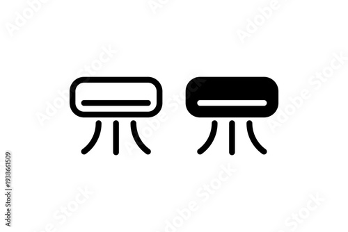 Air conditioner unit line and solid icon