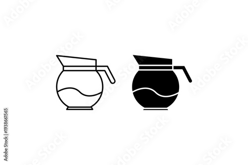 Coffee pot carafe line and solid icon