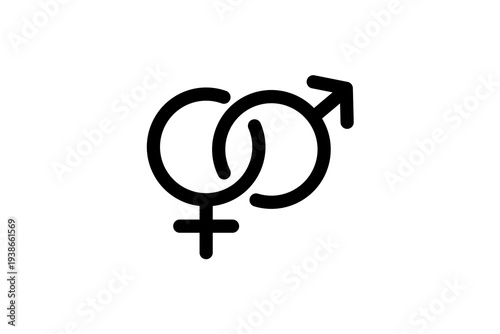 Male and female gender symbols icon