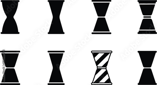 Chess pawn icons set in flat design vector illustration, scalable game pieces collection for board strategy and competition graphics