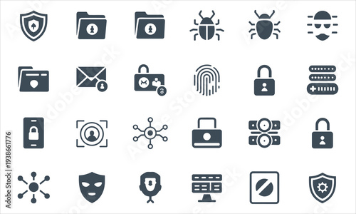 Collection of security and protection icons