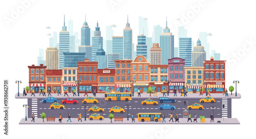 city street, modern urban landscape