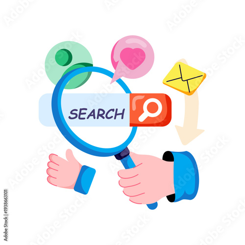 Modern design illustration of social research 