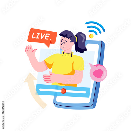 Modern design illustration of live streaming 