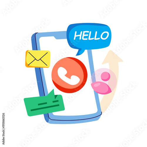 An illustration design of mobile call 