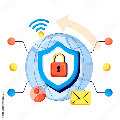 Modern design illustration of network security