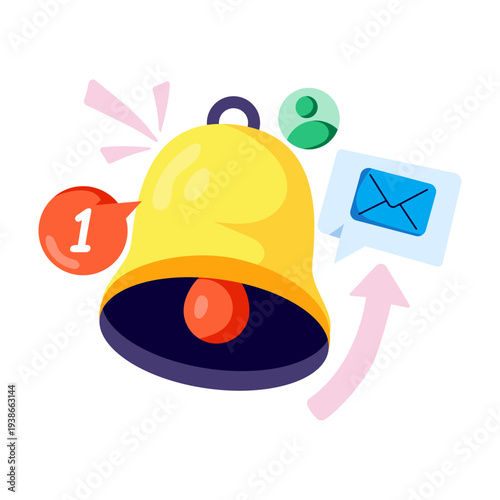 Premium download illustration of incoming notification 