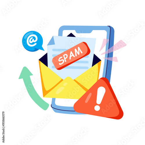 Creative design illustration of spam email 