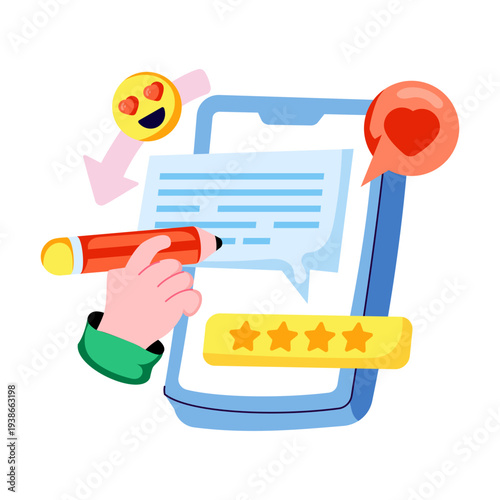 An illustration design of write a comment 