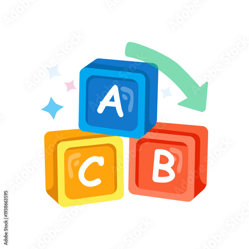        Editable design vector of abc blocks 