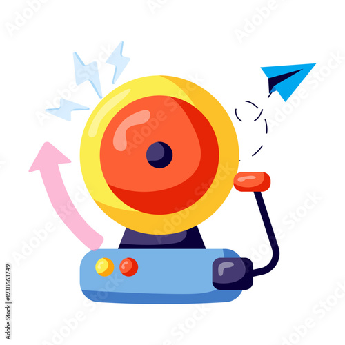 Flat design illustration of school bell