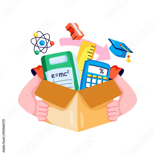 Premium download illustration of educational accessories 