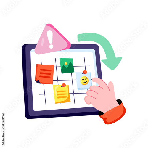 Trendy design illustration of noticeboard 