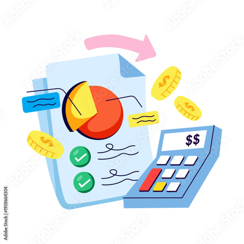 Modern design illustration of budget report 