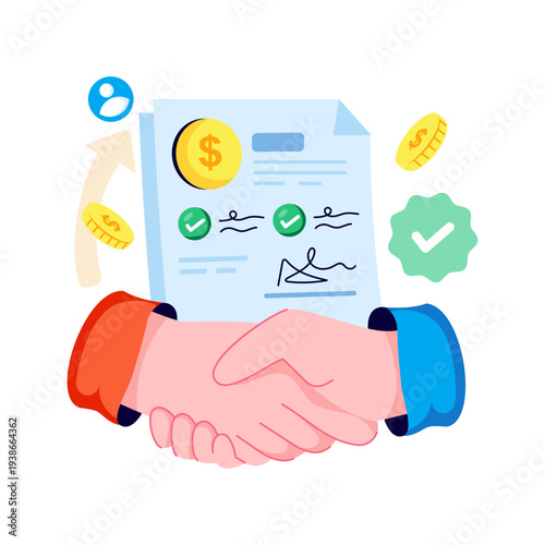 An illustration design of business deal