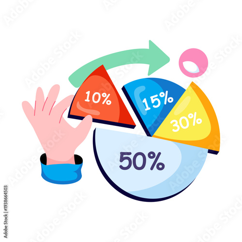 Creative design illustration of business shares