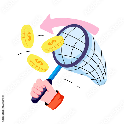 Vector design of catch money 