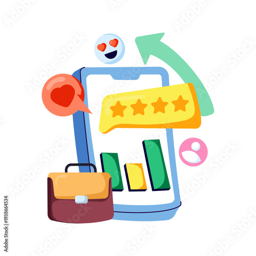 A unique design illustration of customer reviews 
