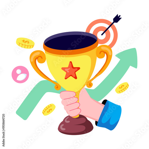 Editable design illustration of business award